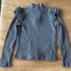 Janie and Jack Glitter Grey Ribbed Top